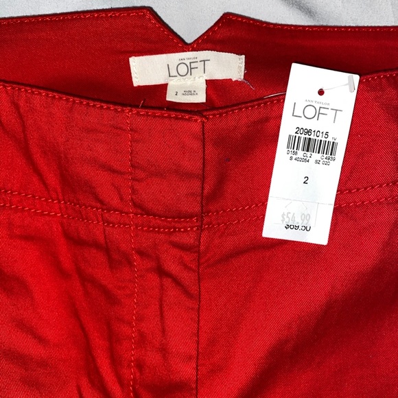 Ann Taylor Loft flared red pants size 2 - Picture 4 of 8